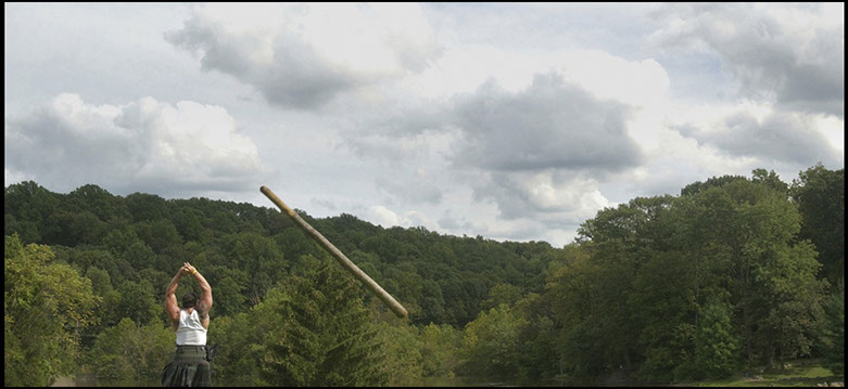 Participant in the Caber Toss, Highland Games, Celtic Games, Pennsylvania. Linda Johnson Photography, Linda Johnson Photographs.